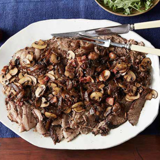 Braised Beef Brisket with Onions, Mushrooms, and Balsamic