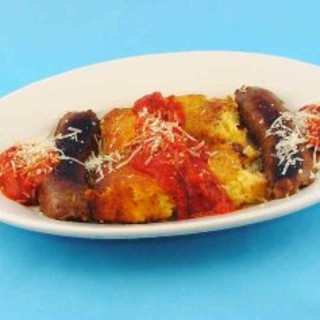 Braised Sausages with Polenta (r T)