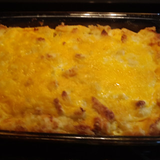 Bread and cheese Breakfast Casserole