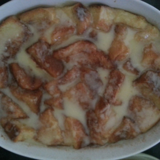Bread Pudding with White Sauce