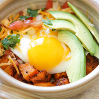 Breakfast Burrito Bowl with Spiced Butternut Squash