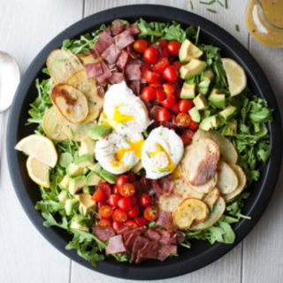 Breakfast Salad with Turkey Bacon and Poached Eggs Recipe