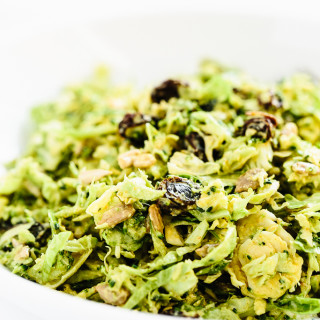 Broccoli and Brussels Sprout Detox Slaw with Creamy Curry Dressing