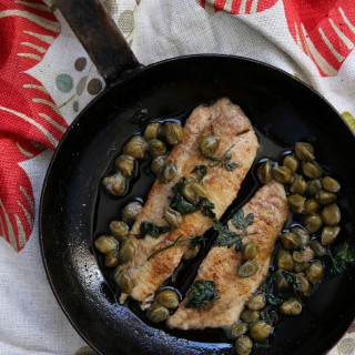 brown butter fish with lemon and capers