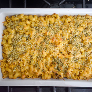 Brown Butter Roasted Garlic Baked Mac & Cheese