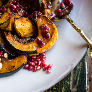 Brown Sugar and Pineapple Roasted Acorn Squash with Spiced Brown Butter