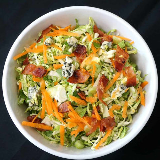 Brussel Sprout Slaw with Bacon and Blue Cheese