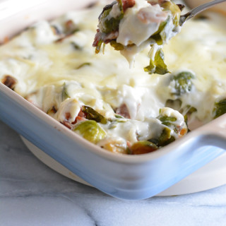 Brussels Sprouts with Garlic Gruyere Sauce
