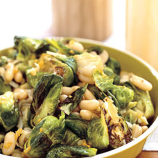 Brussels Sprouts with White Beans and Pecorino