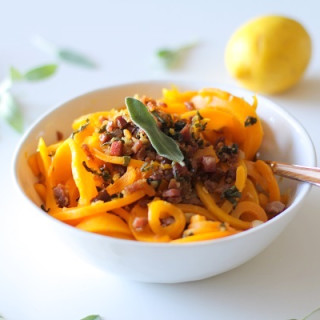 Butternut Squash and Prosciutto Pasta with Lemon Garlic and Sage