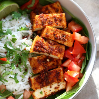 Cajun Tofu Bowl with Cilantro Lime Rice