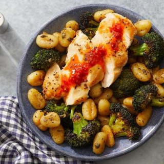 Calabrian Honey Chicken with Gnocchi &amp; Roasted Broccoli