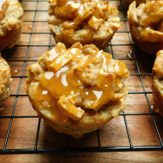 Caramel apple french toast muffins