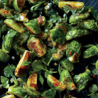 Caramelized Brussels Sprouts with Green Onions and Cilantro