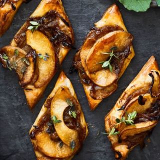 Caramelized Onion and Apple Tarts with Gruy and #232;re and Thyme