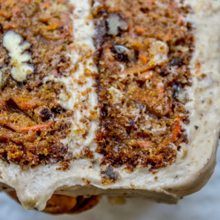 Carrot Cake with Cream Cheese Maple Pecan Frosting