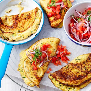 Cauliflower and brie omelettes