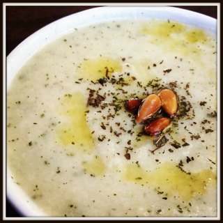 Cauliflower Soup with Dried Mint and Toasted Pine Nuts