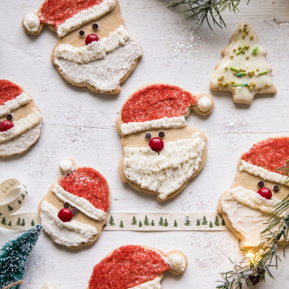 Chai Spiced Santa Cookies with White Chocolate Frosting