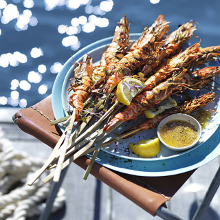 Char Grilled Prawns With Miso Ginger Butter