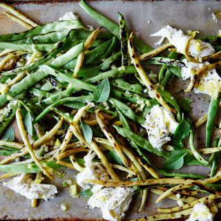Charred Snap Beans with Whole Lemon Dressing and Mozzarella