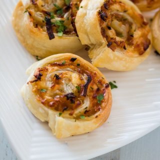 Cheddar Cheese and Balsamic Caramelized Onion Puff Pastry Appetizer