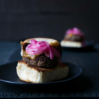 Cheeseburger Sliders with Quick Pickled Onions