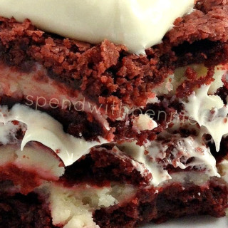 Cheesecake Filled Red Velvet Brownies
