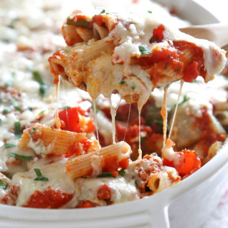 Cheesy Baked Penne with Roasted Veggies