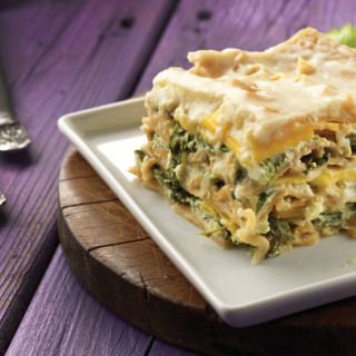 Cheesy Kale &amp; Squash White Lasagna