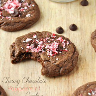 Chewy Double Chocolate Peppermint Cookies