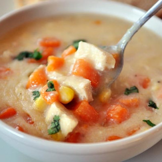 Chicken and Corn Chowder with Sweet Potatoes