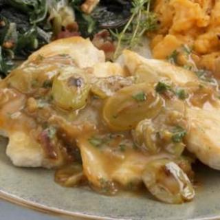 Chicken Cutlets with Grape-Shallot Sauce
