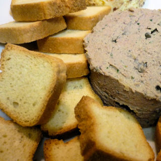 Chicken liver pate with green peppercorns
