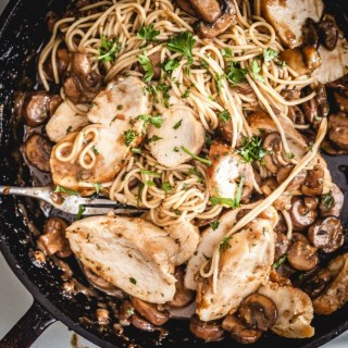 chicken marsala with pasta sous vide 140F 2h