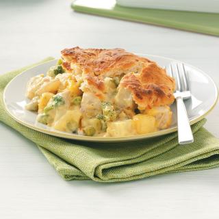 Chicken Potpie with Cheddar Biscuit Topping Recipe