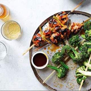 Chicken Yakitori with Broccoli for Two