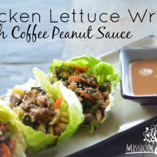 Chicken Lettuce Wraps with Coffee Peanut Sauce