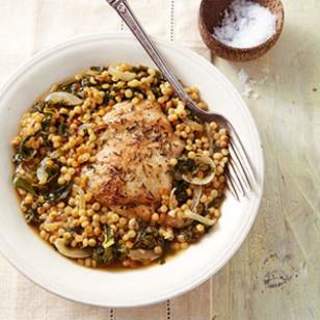 Chicken Thighs with Couscous and Kale