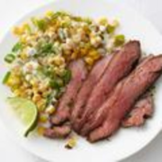 Chile-Rubbed Steak with Creamed Corn