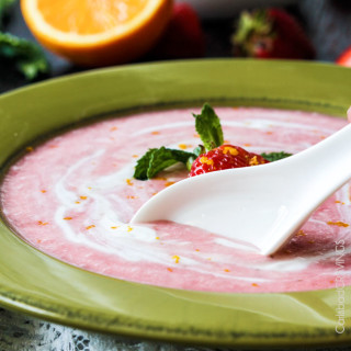 Chilled Strawberry Coconut Soup