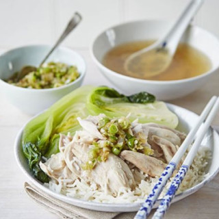 Chinese poached chicken and rice