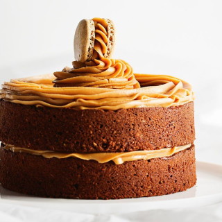 Chocolate and hazelnut cake with peanut butter icing