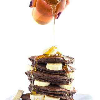 Chocolate Banana Greek Yogurt Pancakes {Healthy New Year Challenge - Week 4