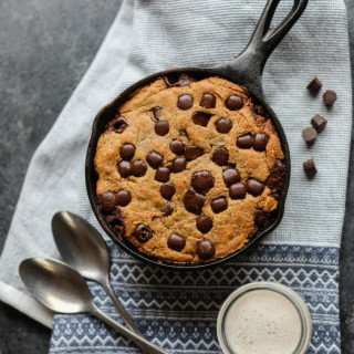Chocolate Chip Almond Butter Skillet Cookie