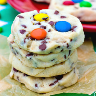 Chocolate Chip Shortbread Cookies with M and Ms