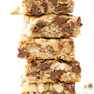 chocolate chip walnut cookie bars - vegan, gluten-free