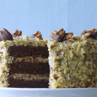 Chocolate Layer Cake with Coconut Pecan Frosting