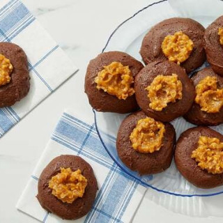 Chocolate Thumbprint Cookies with Peanut Butter &amp; Honey