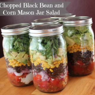 Chopped Black Bean and Corn Mason Jar Salad